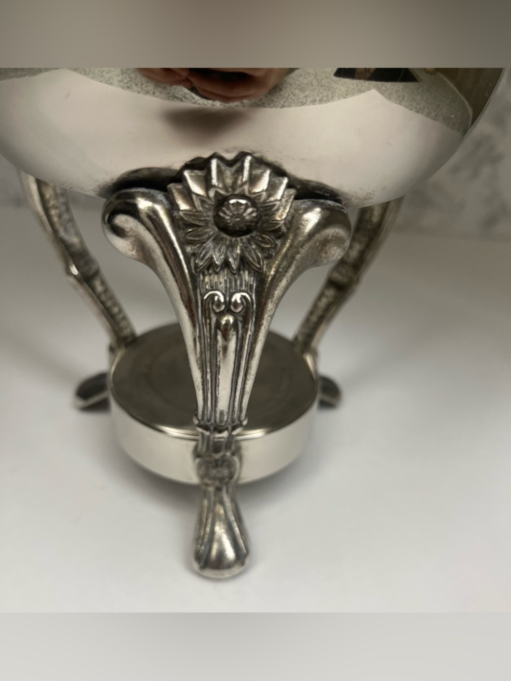 Vintage Silver Footed Planter Rim Stand - 7" Ornate Flower Pedestal - Picture 3 of 8